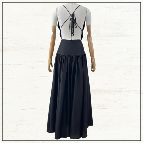 RHIANNON PLUNGE HALTER MAXI