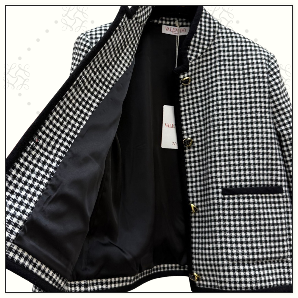 HOUNDSTOOTH WOOL JACKET