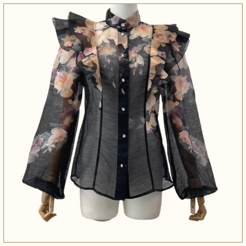 CRUSH LINEN SILK BLOUSE & SKIRT