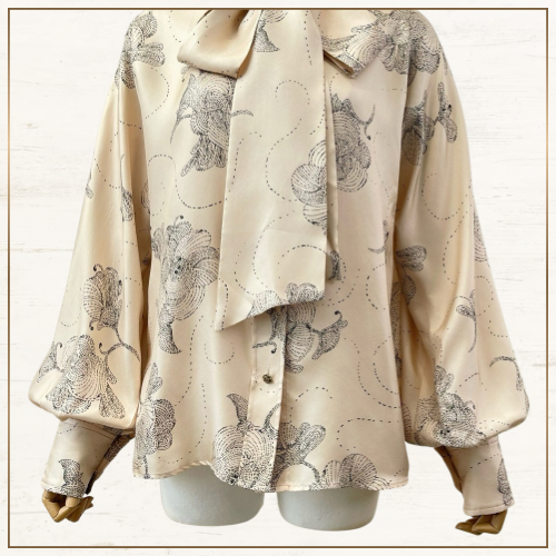 EDEN SILK TIE NECK BLOUSE & PANTS