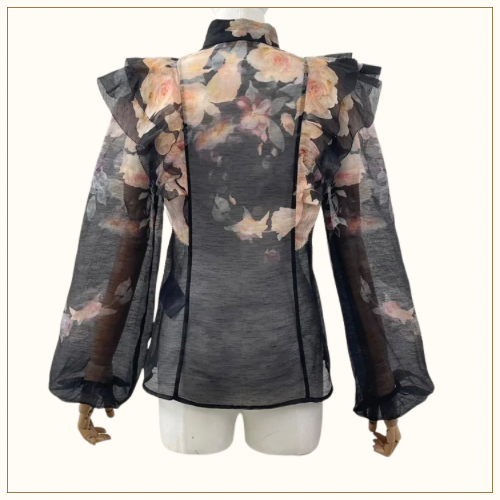 CRUSH LINEN SILK BLOUSE & SKIRT