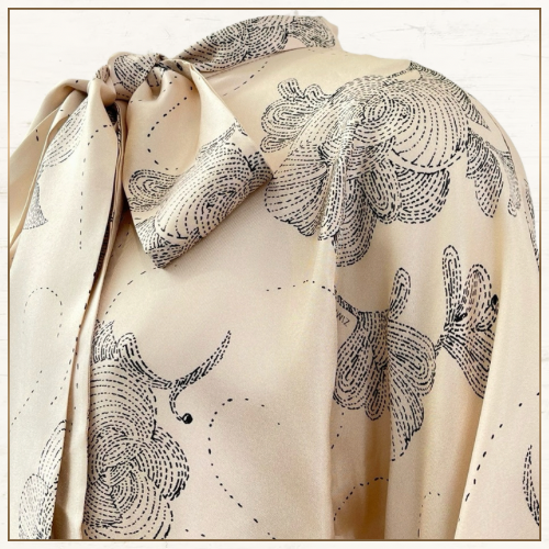 EDEN SILK TIE NECK BLOUSE & PANTS