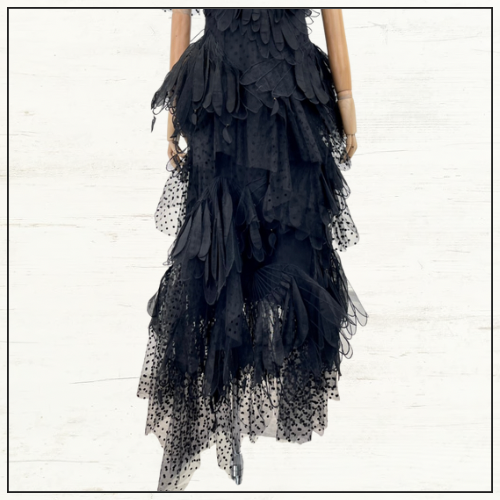 RHYTHMIC TIERED LINEN & SILK GOWN