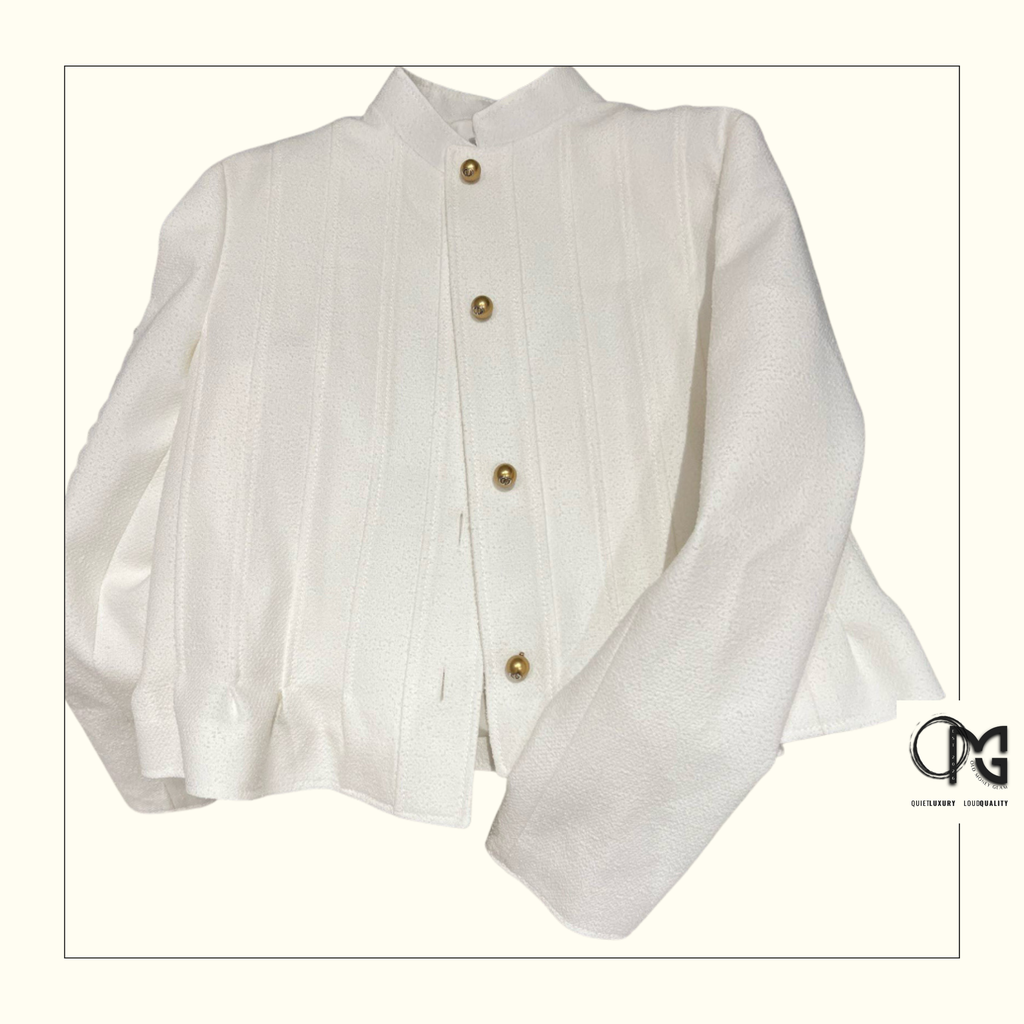 WOOL COTTON BLEND PEPLUM JACKET