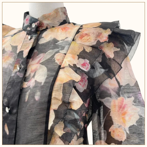 CRUSH LINEN SILK BLOUSE & SKIRT