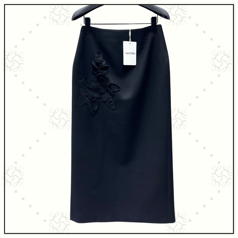 FLORAL APPLIQUÉ CROP TOP & SKIRT