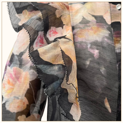 CRUSH LINEN SILK BLOUSE & SKIRT