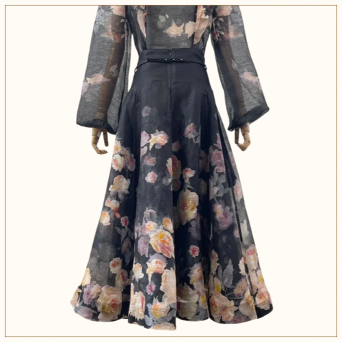 CRUSH LINEN SILK BLOUSE & SKIRT