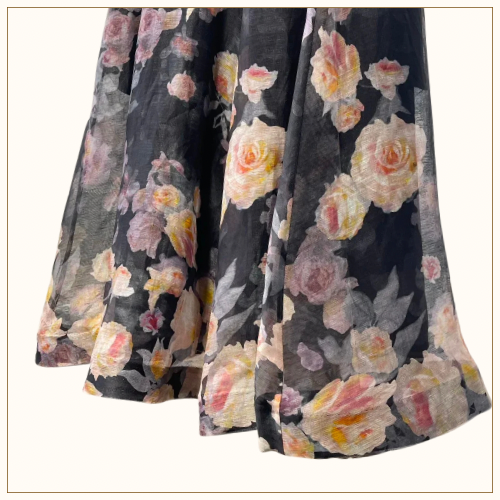 CRUSH LINEN SILK BLOUSE & SKIRT