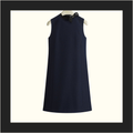 VIRGIN WOOL & COTTON BLEND STRAIGHT DRESS