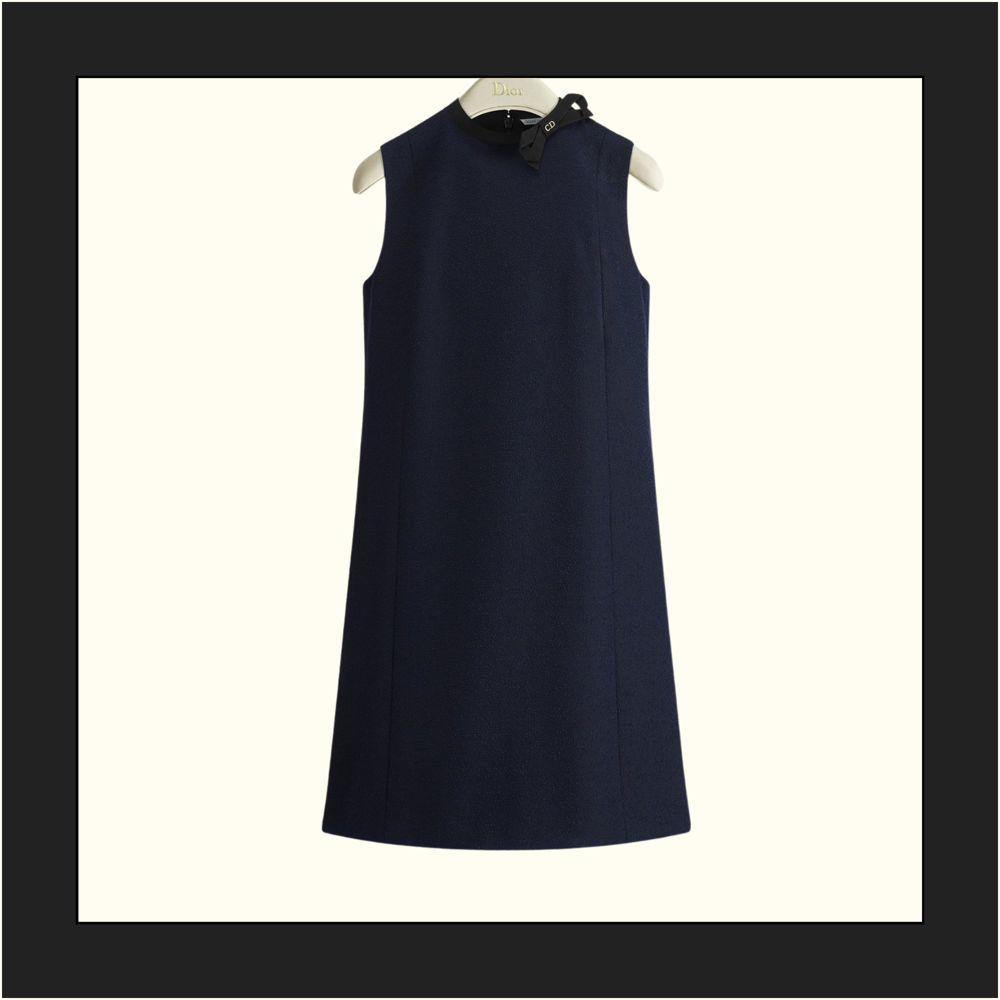 VIRGIN WOOL & COTTON BLEND STRAIGHT DRESS