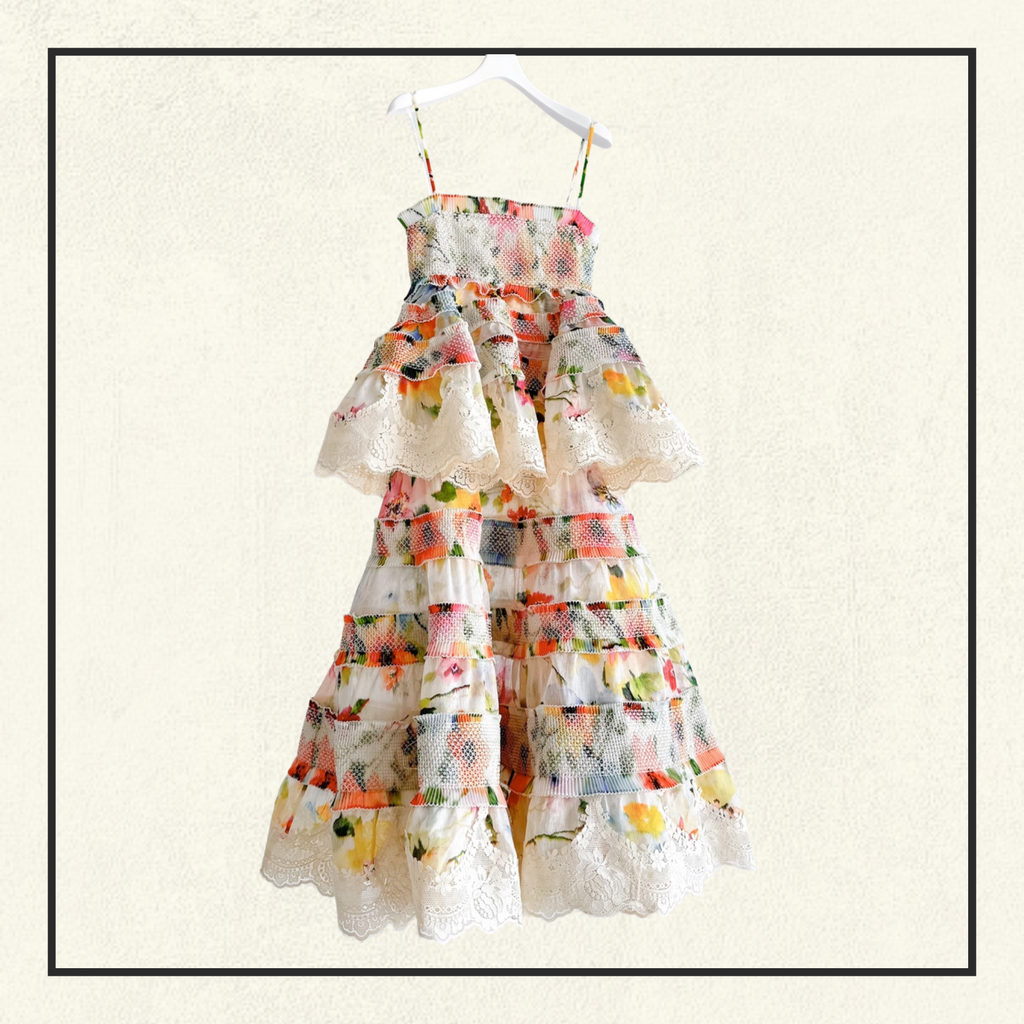 ALCHEMY SHIRRED MIDI DRESS
