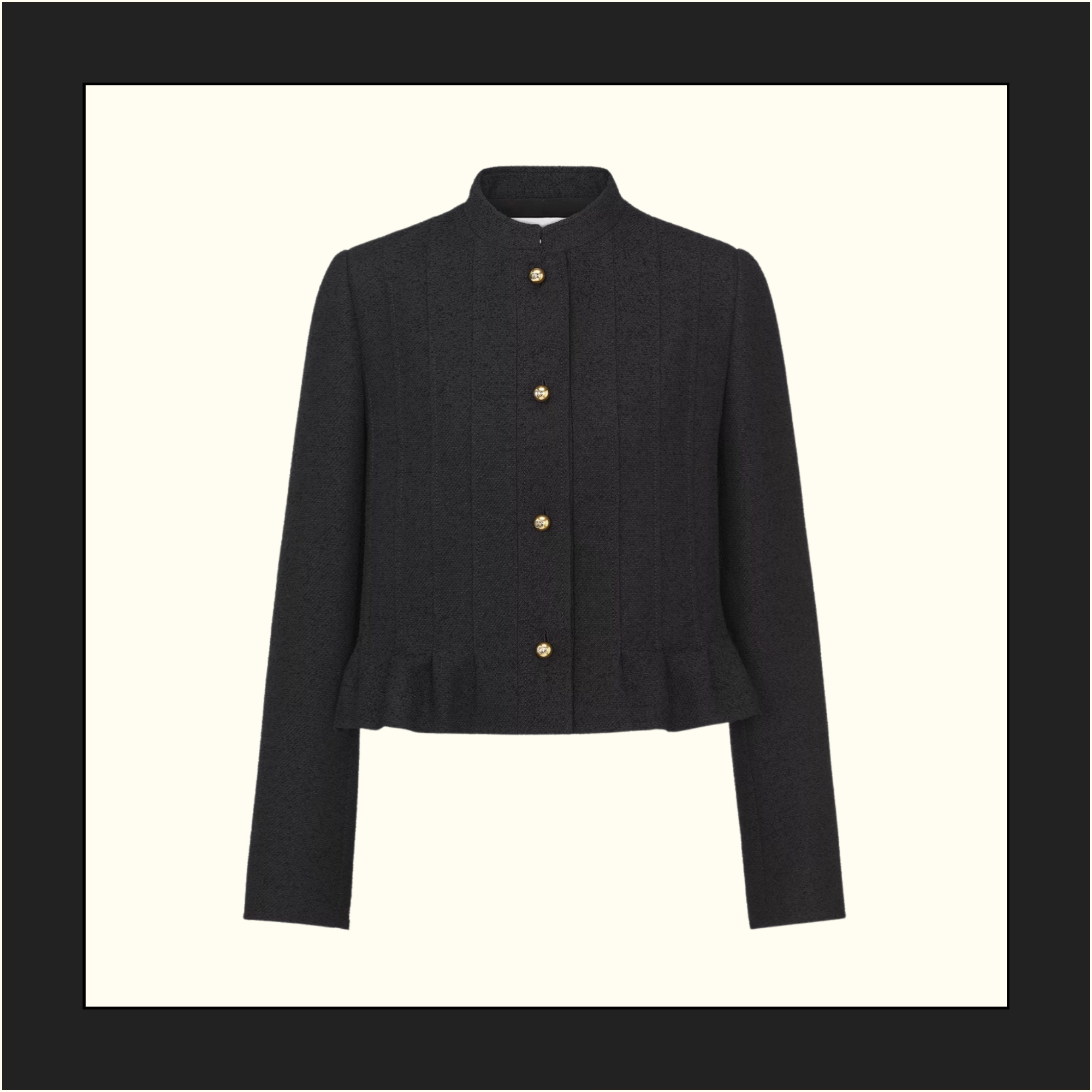 WOOL COTTON BLEND PEPLUM JACKET