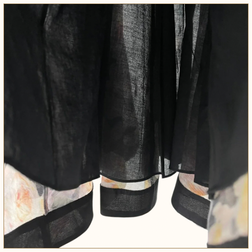 CRUSH LINEN SILK BLOUSE & SKIRT