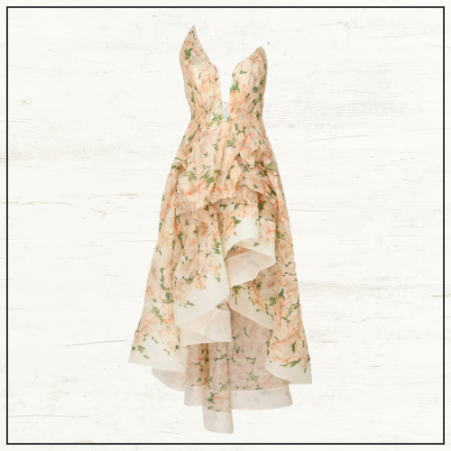 NATURA DRAPED HIGH LOW DRESS