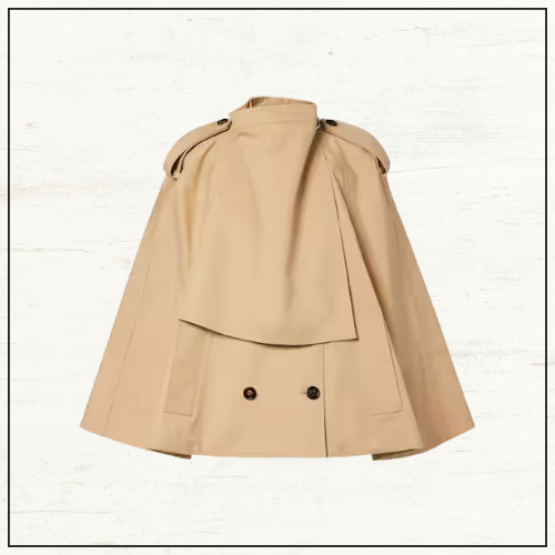 DOUBLE BREASTED COTTON CAPE