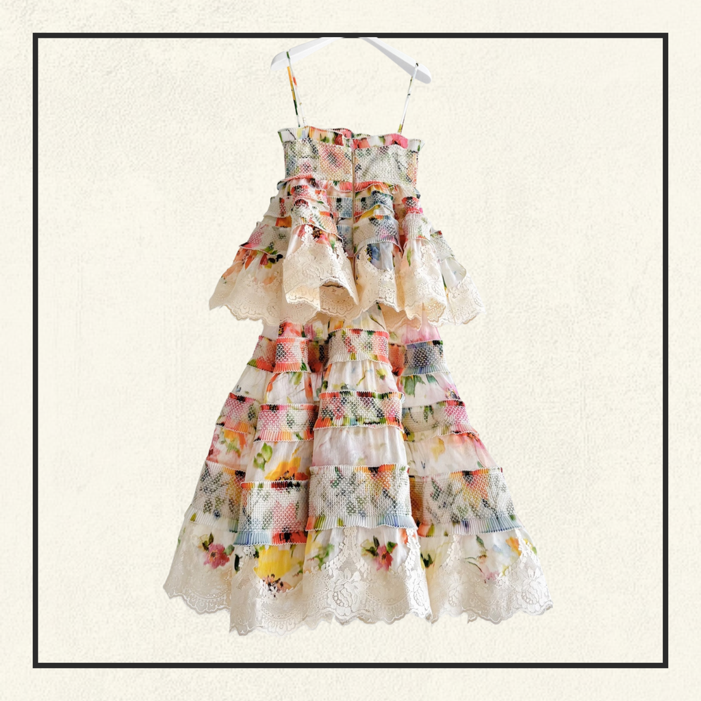 ALCHEMY SHIRRED MIDI DRESS