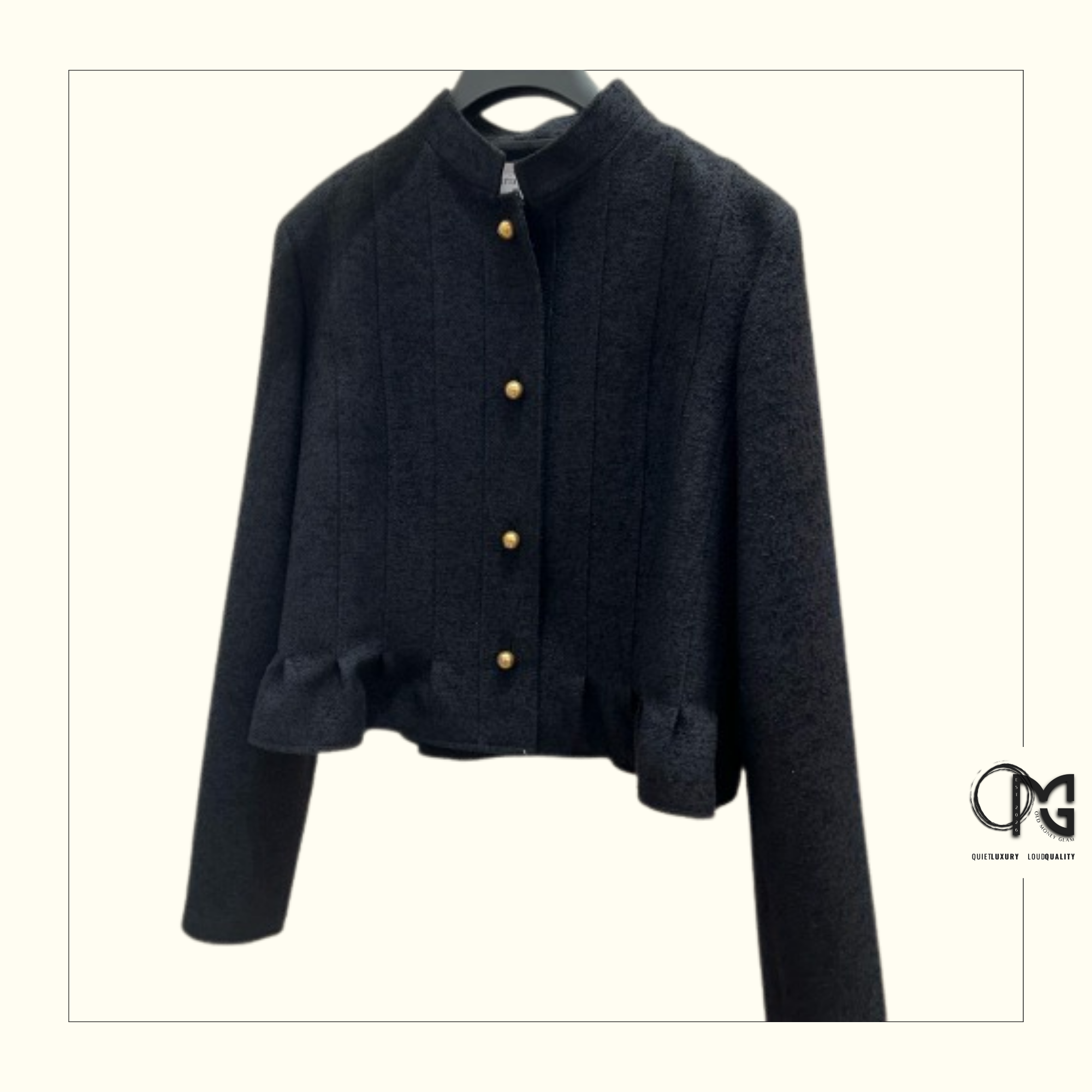WOOL COTTON BLEND PEPLUM JACKET