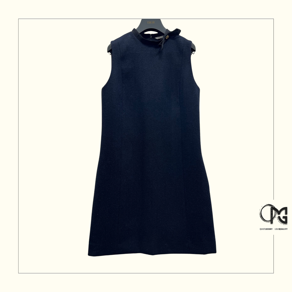 VIRGIN WOOL & COTTON BLEND STRAIGHT DRESS
