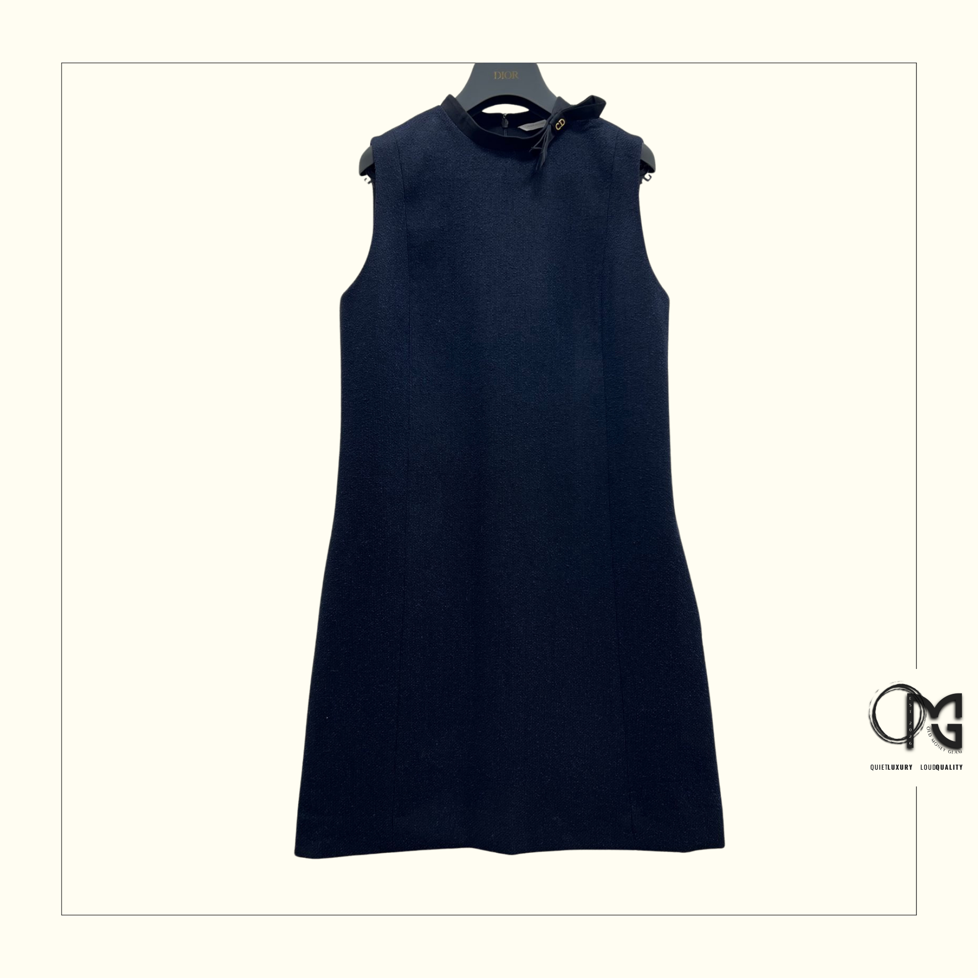 VIRGIN WOOL & COTTON BLEND STRAIGHT DRESS