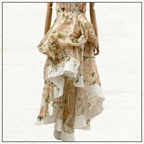 NATURA DRAPED HIGH LOW DRESS