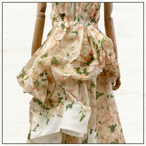 NATURA DRAPED HIGH LOW DRESS