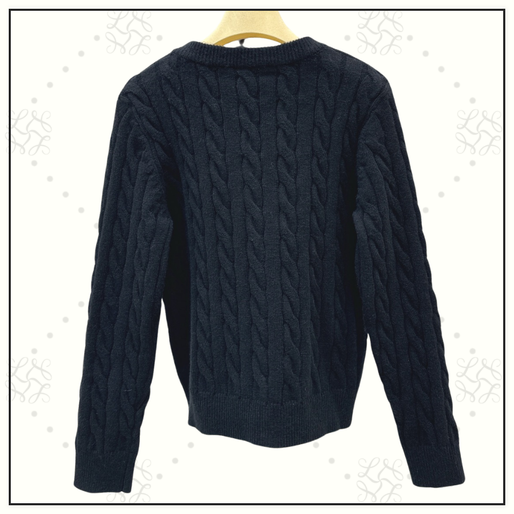 VIRGIN WOOL CABLE KNIT CARDIGAN