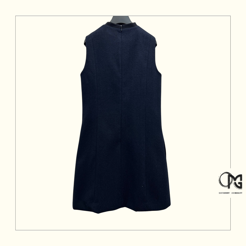 VIRGIN WOOL & COTTON BLEND STRAIGHT DRESS