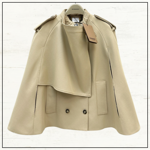 DOUBLE BREASTED COTTON CAPE