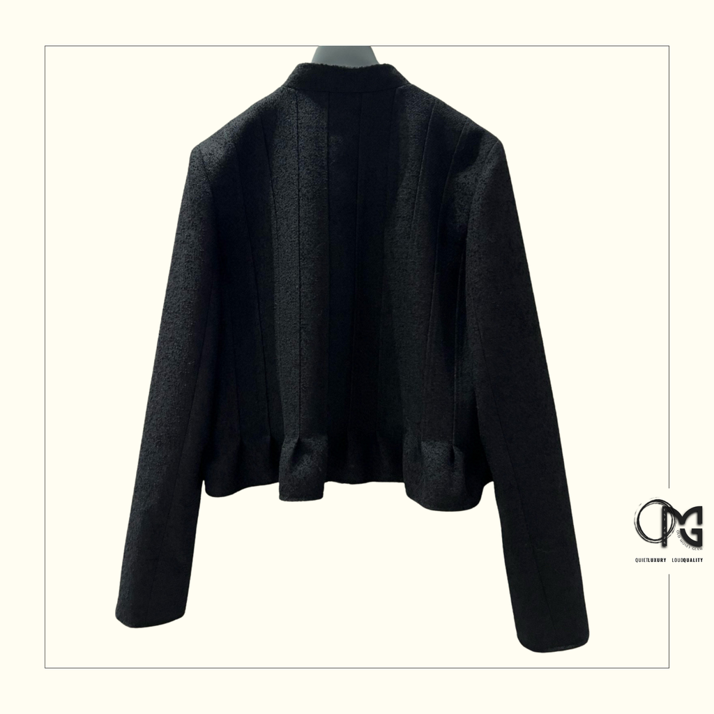 WOOL COTTON BLEND PEPLUM JACKET