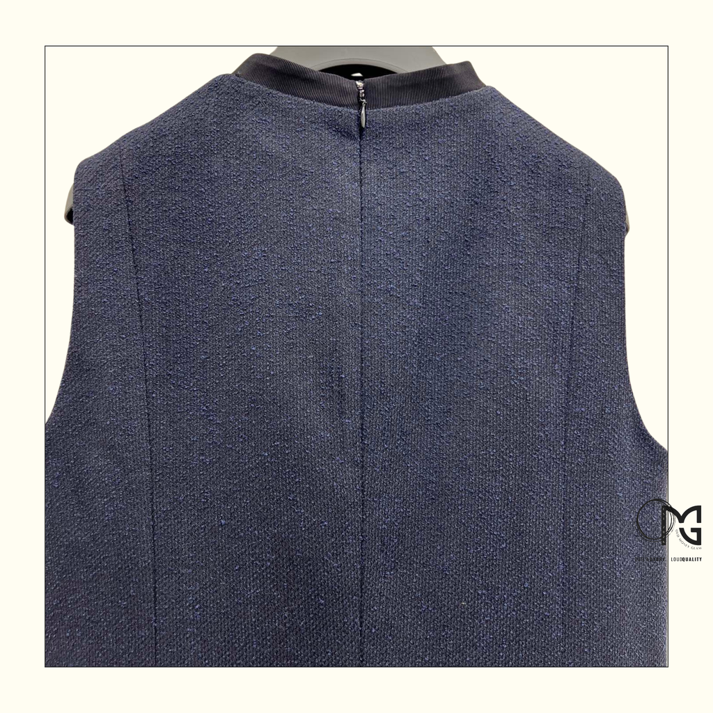 VIRGIN WOOL & COTTON BLEND STRAIGHT DRESS