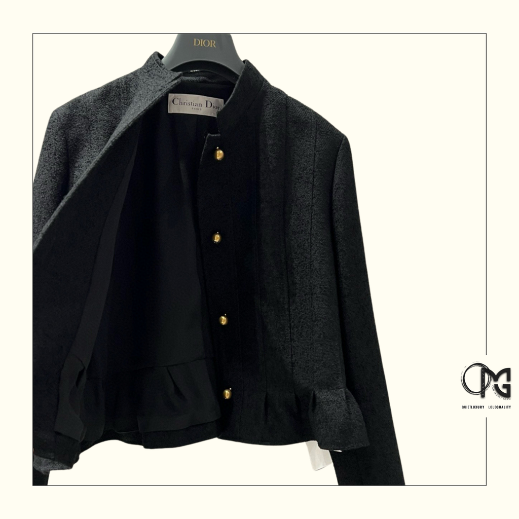 WOOL COTTON BLEND PEPLUM JACKET