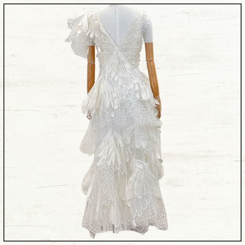 RHYTHMIC TIERED LINEN & SILK GOWN