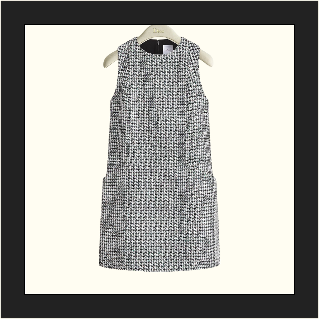 VIRGIN WOOL & COTTON BLEND STRAIGHT DRESS