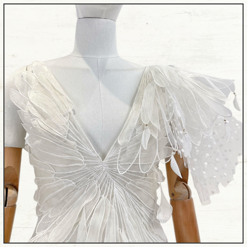 RHYTHMIC TIERED LINEN & SILK GOWN