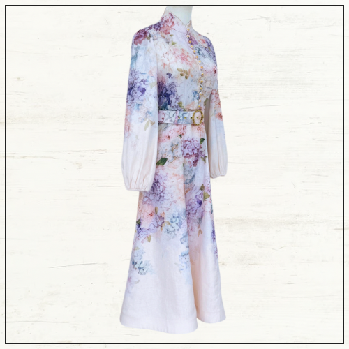 DAWNING PUFF SLEEVE MIDI DRESS