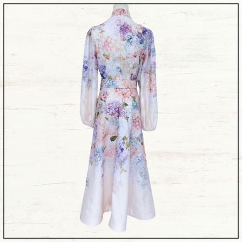 DAWNING PUFF SLEEVE MIDI DRESS