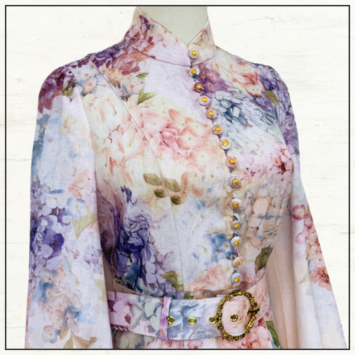 DAWNING PUFF SLEEVE MIDI DRESS