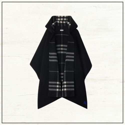 REVERSIBLE CHECK CASHMERE CAPE