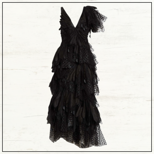 RHYTHMIC TIERED LINEN & SILK GOWN