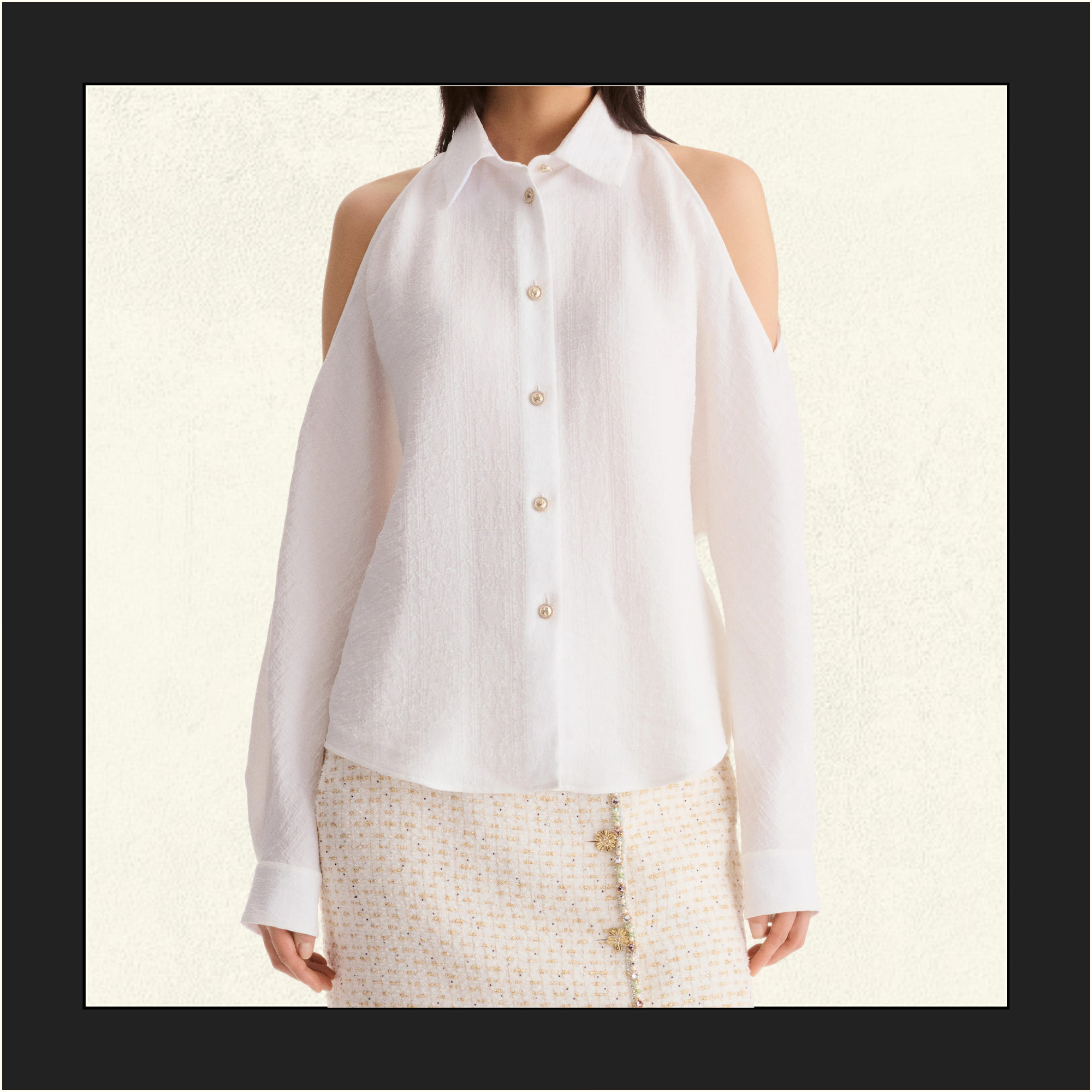 LONG SLEEVE SILK JACQUARD SHIRT