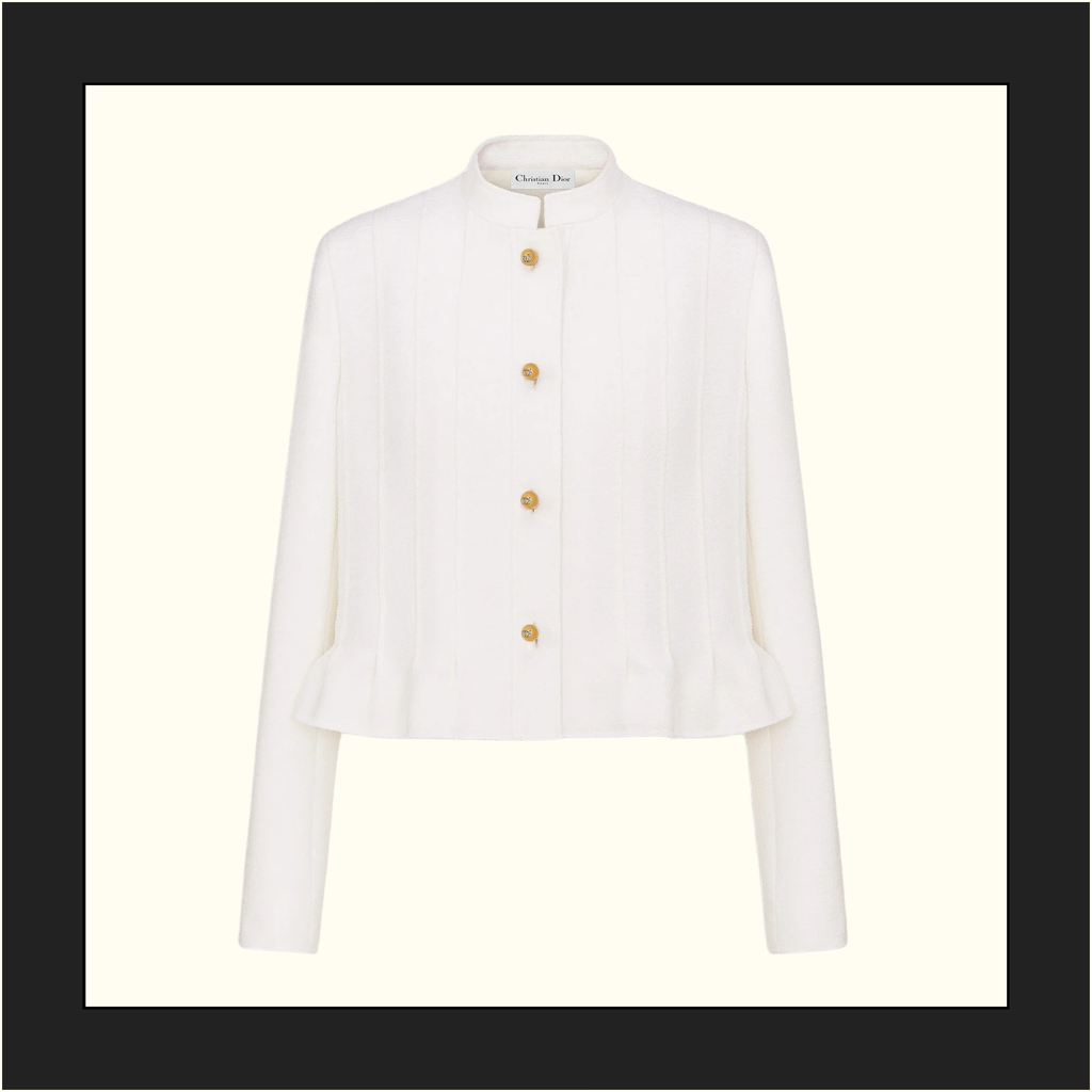 WOOL COTTON BLEND PEPLUM JACKET