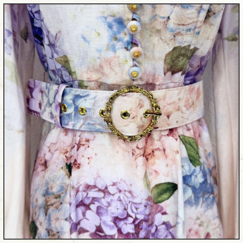 DAWNING PUFF SLEEVE MIDI DRESS