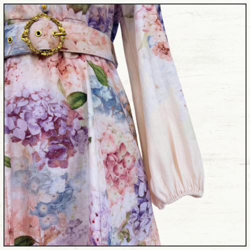 DAWNING PUFF SLEEVE MIDI DRESS