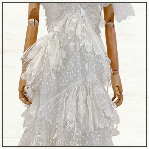 RHYTHMIC TIERED LINEN & SILK GOWN