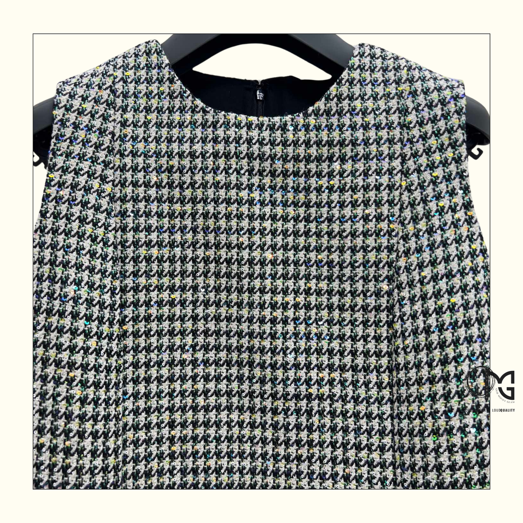 VIRGIN WOOL & COTTON BLEND STRAIGHT DRESS
