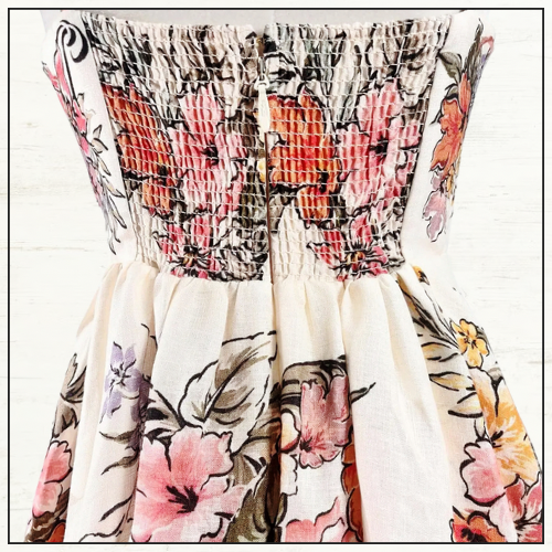 TALLOW FLORAL LINEN MIDI DRESS