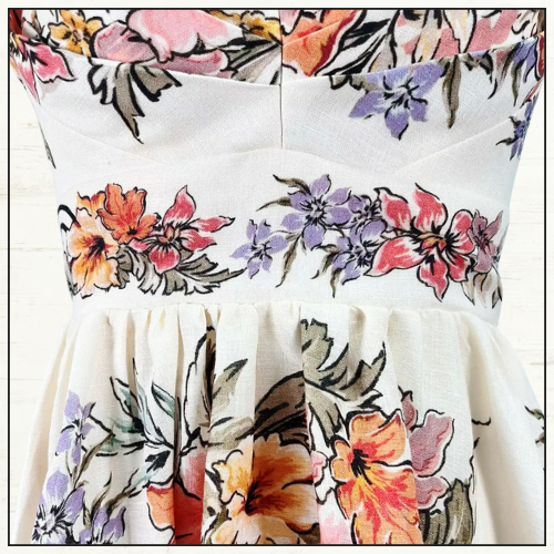 TALLOW FLORAL LINEN MIDI DRESS