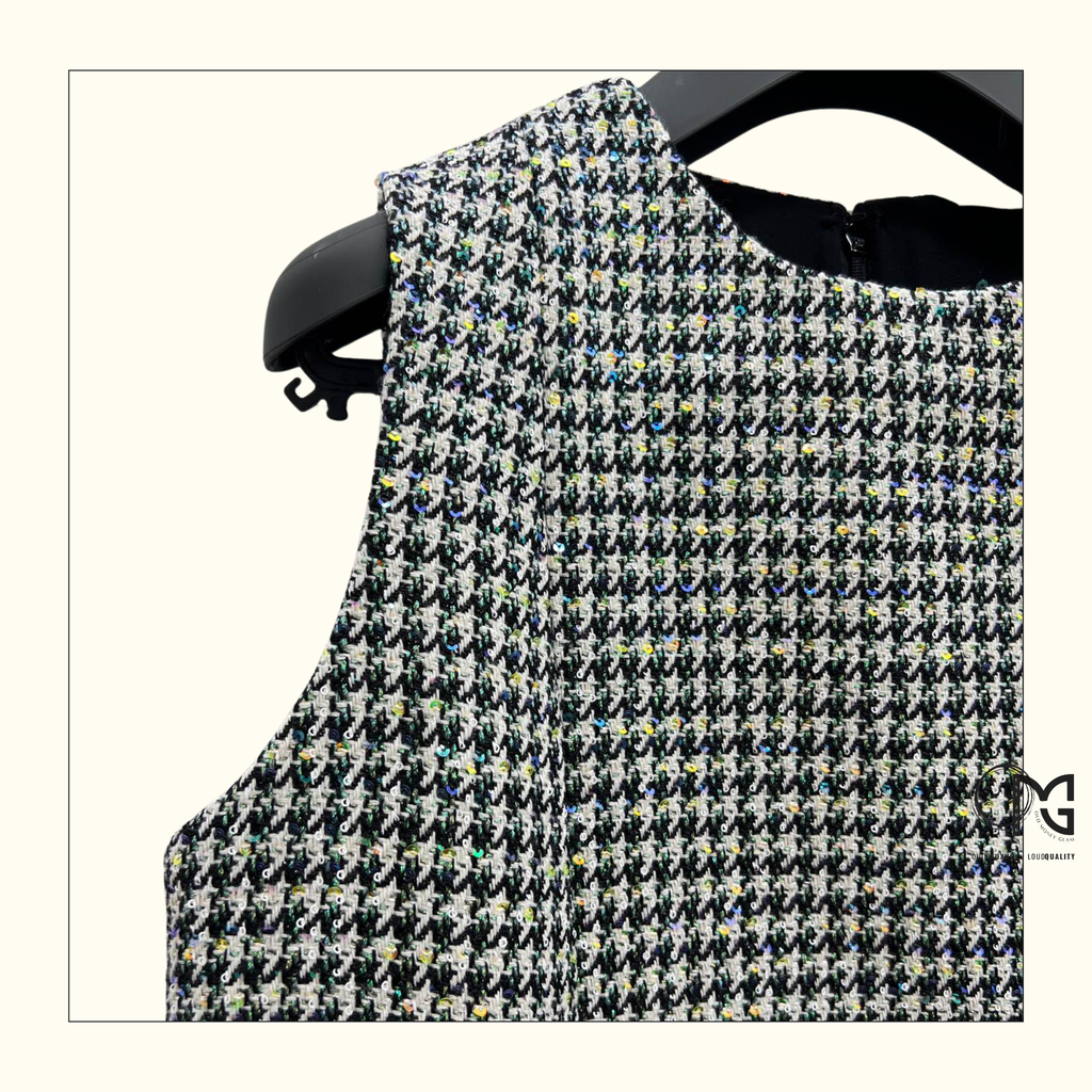 VIRGIN WOOL & COTTON BLEND STRAIGHT DRESS