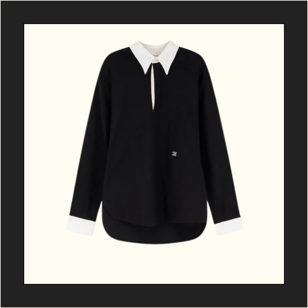 COTTON SHIRT WITH TRIOMPHE EMBROIDERY